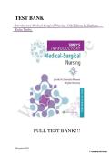Introductory Medical-Surgical Nursing&comma; 13th Edition Test Bank &vert; Barbara Kuhn Timby & Nancy E&period; Smith &vert; Complete Questions & Answers