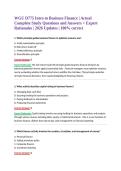 WGU D775 Intro to Business Finance &vert; Actual Complete Study Questions and Answers &plus; Expert Rationales &vert; 2026 Updates &vert; 100&percnt; correct