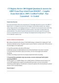 CT Registry Review 100 Original Questions & Answers for ARRT Exam Prep Actual Exam 2026&sol;2027 &ndash; Complete Exam-Style Q&As &vert; 100&percnt; Certified Verified &ndash; Pass Guaranteed &ndash; A&plus; Graded