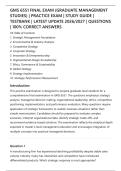 GMS 6551 FINAL EXAM &lpar;GRADUATE MANAGEMENT&NewLine;STUDIES&rpar; &vert; PRACTICE EXAM &vert; STUDY GUIDE &vert;&NewLine;TESTBANK &vert; LATEST UPDATE 2026&sol;2027 &vert; QUESTIONS&NewLine;&vert; 100&percnt; CORRECT ANSWERS