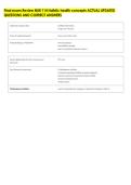 Final exam Review NUR 114 Holistic health concepts ACTUAL UPDATED &NewLine;QUESTIONS AND CORRECT ANSWERS 