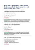 WGU D080 &ndash; Managing in a Global Business Environment &vert; Study Questions and Answers &vert; 2026 Updated &vert; 100&percnt; Correct