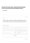PEDS POST TEST STUDY GUIDE &vert; COMPLETE PEDIATRIC NURSING POST TEST REVIEW QUESTIONS AND ANSWERS 2026&sol;2027