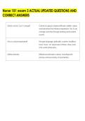 Nurse 101 exam 3 ACTUAL UPDATED QUESTIONS AND &NewLine;CORRECT ANSWERS 