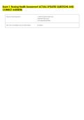 Exam 1&colon; Nursing Health Assessment ACTUAL UPDATED QUESTIONS AND &NewLine;CORRECT ANSWERS 
