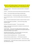 Research and Evidence Based in Nursing Exam &num;1 with all Correct & 100&percnt; Verified Answers &vert;Guaranteed to Pass