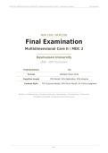 NUR2392 FINAL EXAM STUDY BUNDLE 2026&sol;2027 &vert; Multidimensional Care II MDC 2 Rasmussen &vert; Verified Q&A with Rationales &vert; Pass Guaranteed - A&plus; Graded