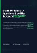 EVITP MODULES 5-7 ACTUAL EXAM 2026&sol;2027 &vert; Electric Vehicle Infrastructure Training &vert; Verified Q&A &vert; Pass Guaranteed - A&plus; Graded&NewLine;&NewLine;