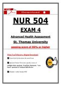 NUR 504 Exam 4 &ndash; Advanced Health Assessment &lpar;Latest 2026&sol;2027 Update&rpar; Actual Questions & Answers &lpar;St&period; Thomas University&rpar;
