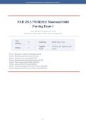 NUR2513 EXAM 1 2026&sol;2027 &vert; Maternal-Child Nursing Rasmussen &vert; Verified Q&A with Rationales &vert; Pass Guaranteed - A&plus; Graded&NewLine;&NewLine;