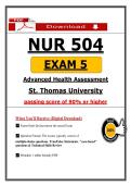 NUR 504 Exam 5 &ndash; Advanced Health Assessment &lpar;Latest 2026&sol;2027 Update&rpar; Actual Questions & Answers &lpar;St&period; Thomas University&rpar;&NewLine;