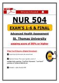 NUR 504 Exams 1-6 & Final Exam &ndash; Advanced Health Assessment &lpar;Latest 2026&sol;2027 Update&rpar; Actual Questions & Answers &lpar;St&period; Thomas University&rpar;