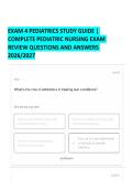 EXAM 4 PEDIATRICS STUDY GUIDE &vert; COMPLETE PEDIATRIC NURSING EXAM REVIEW QUESTIONS AND ANSWERS 2026&sol;2027