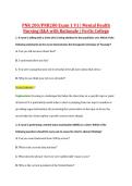 PNR 200&sol;PNR200 Exam 1 V1 &vert; Mental Health &NewLine;Nursing Q&A with Rationale &vert; Fortis College