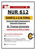 NUR 612 Exams 1&ndash;5 & Final Exam &ndash; Health Assessment Diagnostic Reasoning &lpar;Latest 2026&sol;2027 Update&rpar; Actual Questions & Answers &ndash; St&period; Thomas University
