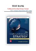 Crafting and Executing Strategy&colon; Concepts Test Bank 23rd Edition &vert; All Chapters &vert; Thompson&comma; Peteraf & Gamble