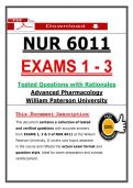 NUR 6011 Exams 1&ndash;3 &ndash; Advanced Pharmacology &lpar;Latest 2026&sol;2027 Update&rpar; Actual Questions & Answers &lpar;William Paterson University&rpar;