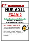 NUR 6011 Exam 2 &ndash; Advanced Pharmacology &lpar;Latest 2026&sol;2027 Update&rpar; Actual Questions & Answers &lpar;William Paterson University&rpar;&NewLine;