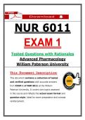 NUR 6011 Exam 1 &ndash; Advanced Pharmacology &lpar;Latest 2026&sol;2027 Update&rpar; Actual Questions & Answers &lpar;William Paterson University&rpar;&NewLine;