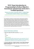 WGU D335 Introduction to Programming in Python Objective Assessment Actual Exam &ndash; Western Governors University &lpar;WGU&rpar; &ndash; 2026&sol;2027 Academic Year &ndash; Verified Questions and Answers for Computer Science and IT Students