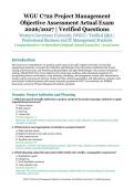 WGU C722 Project Management Objective Assessment Actual Exam &ndash; Western Governors University &lpar;WGU&rpar; &ndash; 2026&sol;2027 Academic Year &ndash; Verified Questions and Answers for Business and IT Management Students