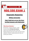 NSG 550 Exam 1 Diagnostic Reasoning &ndash;&ndash; Wilkes &lpar;Latest 2026&sol;2027 Update&rpar; NGN Questions and Case Scenarios &vert; PDF&NewLine;