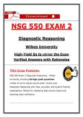 NSG 550 Exam 2 Diagnostic Reasoning &ndash;&ndash; Wilkes &lpar;Latest 2026&sol;2027 Update&rpar; NGN Questions and Case Scenarios &vert; PDF&NewLine;