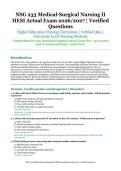 NSG 233 Medical-Surgical Nursing II HESI Actual Exam &ndash; Higher Education Nursing Curriculum &ndash; 2026&sol;2027 Academic Year &ndash; Verified Questions and Answers for University-Level Nursing Students