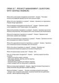 OPMA 317 - PROJECT MANAGEMENT QUESTIONS WITH VERIFIED ANSWERS