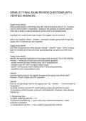 OPMA 317 FINAL EXAM REVIEW QUESTIONS WITH VERIFIED ANSWERS