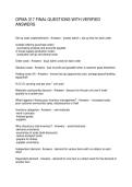 OPMA 317 FINAL QUESTIONS WITH VERIFIED ANSWERS