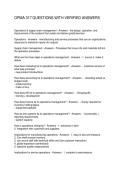 OPMA 317 QUESTIONS WITH VERIFIED ANSWERS