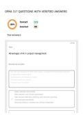 OPMA 317 QUESTIONS WITH VERIFIED ANSWERS