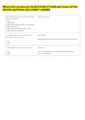 500 practice questions for the MLPAO MLA&sol;T Certification Exam ACTUAL &NewLine;UPDATED QUESTIONS AND CORRECT ANSWERS 