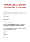 OSHA 503 GENERAL INDUSTRY OUTREACH TRAINER &NewLine;EXAMINATION COMPLETE QUESTIONS AND DETAILED &NewLine;SOLUTIONS LATEST UPDATE THIS YEAR JUST RELEASED 