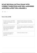HCAD 760  EXAM &lpar;ACTUAL EXAM&rpar; WITH CORRECT QUESTIONS AND WELL ANSWERED ANSWERS LATEST WELL GRADED A