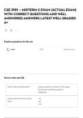 CSE 3901 &ndash; MIDTERM 2 EXAM &lpar;ACTUAL EXAM&rpar; WITH CORRECT QUESTIONS AND WELL ANSWERED ANSWERS LATEST WELL GRADED A&plus; 