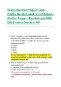 Health Insurance Producer Exam &NewLine;Practice Questions And Correct Answers &NewLine;&lpar;Verified Answers&rpar; Plus Rationale 2026 &NewLine;Q&A&vert; Instant Download Pdf