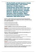 Florida Health and Life Insurance License Exam Updated 2026 &vert; 250&plus; Practice Questions & Verified Answers &vert; Comprehensive Study Guide&comma; Exam Prep Test Bank&comma; Florida Insurance Law&comma; Life Insurance&comma; Health Insurance&comma; Annuities&comma; Medicare&comma; Medicaid&comma; Long-Term Ca