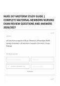 NURS 247 MIDTERM STUDY GUIDE &vert; COMPLETE MATERNAL-NEWBORN NURSING EXAM REVIEW QUESTIONS AND ANSWERS 2026&sol;2027