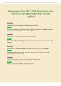Dangerous GOODS TEST Questions and&NewLine;Answers Verified Solutions Latest&NewLine;Update