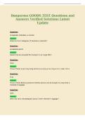 Dangerous GOODS TEST Questions and&NewLine;Answers Verified Solutions Latest&NewLine;Update