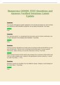 Dangerous GOODS TEST Questions and&NewLine;Answers Verified Solutions Latest&NewLine;Update