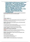 Florida Health and Life Insurance License Exam Updated 2026 &vert; 250&plus; Practice Questions & Verified Answers &vert; Comprehensive Study Guide&comma; Exam Prep Test Bank&comma; Florida Insurance Law&comma; Life Insurance&comma; Health Insurance&comma; Annuities&comma; Medicare&comma; Medicaid&comma; Long-Term Ca
