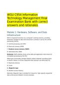WGU C954 Information Technology Management Final Examination Bank with correct answers and rationales 
