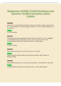 Dangerous GOODS EXAM Questions and&NewLine;Answers Verified Solutions Latest&NewLine;Update