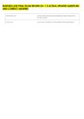 BUSINESS LAW FINAL EXAM REVIEW CH&period; 1-3 ACTUAL UPDATED QUESTIONS &NewLine;AND CORRECT ANSWERS 
