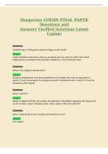 Dangerous GOODS FINAL PAPER&NewLine;Questions and&NewLine;Answers Verified Solutions Latest&NewLine;Update