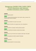 Dangerous GOODS FOR CABIN CREW&NewLine;EXAM Questions and Answers&NewLine;Verified Solutions Latest Update