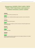 Dangerous GOODS FOR CABIN CREW&NewLine;FINAL TEST Questions and Answers&NewLine;Verified Solutions Latest Update